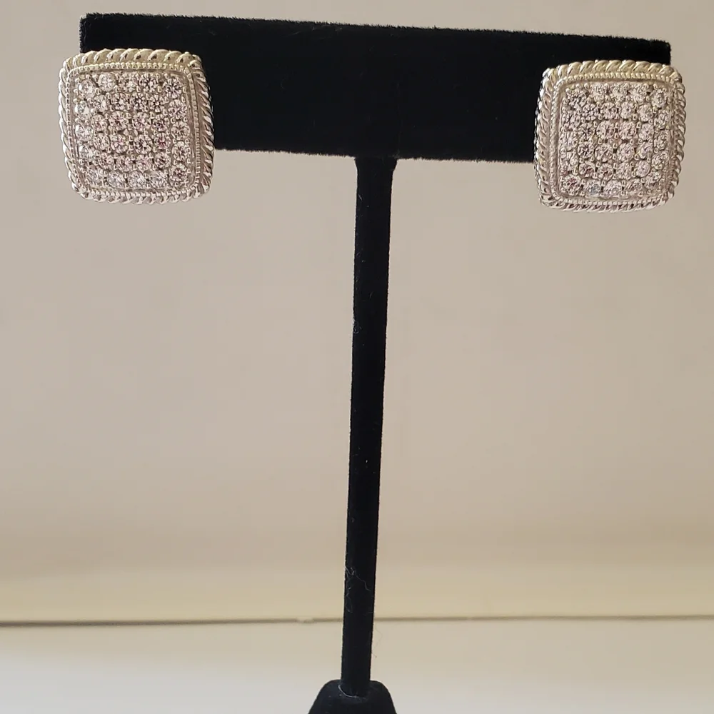 Judith Ripka Pave Diamonique Earrings - Picture 7 of 13